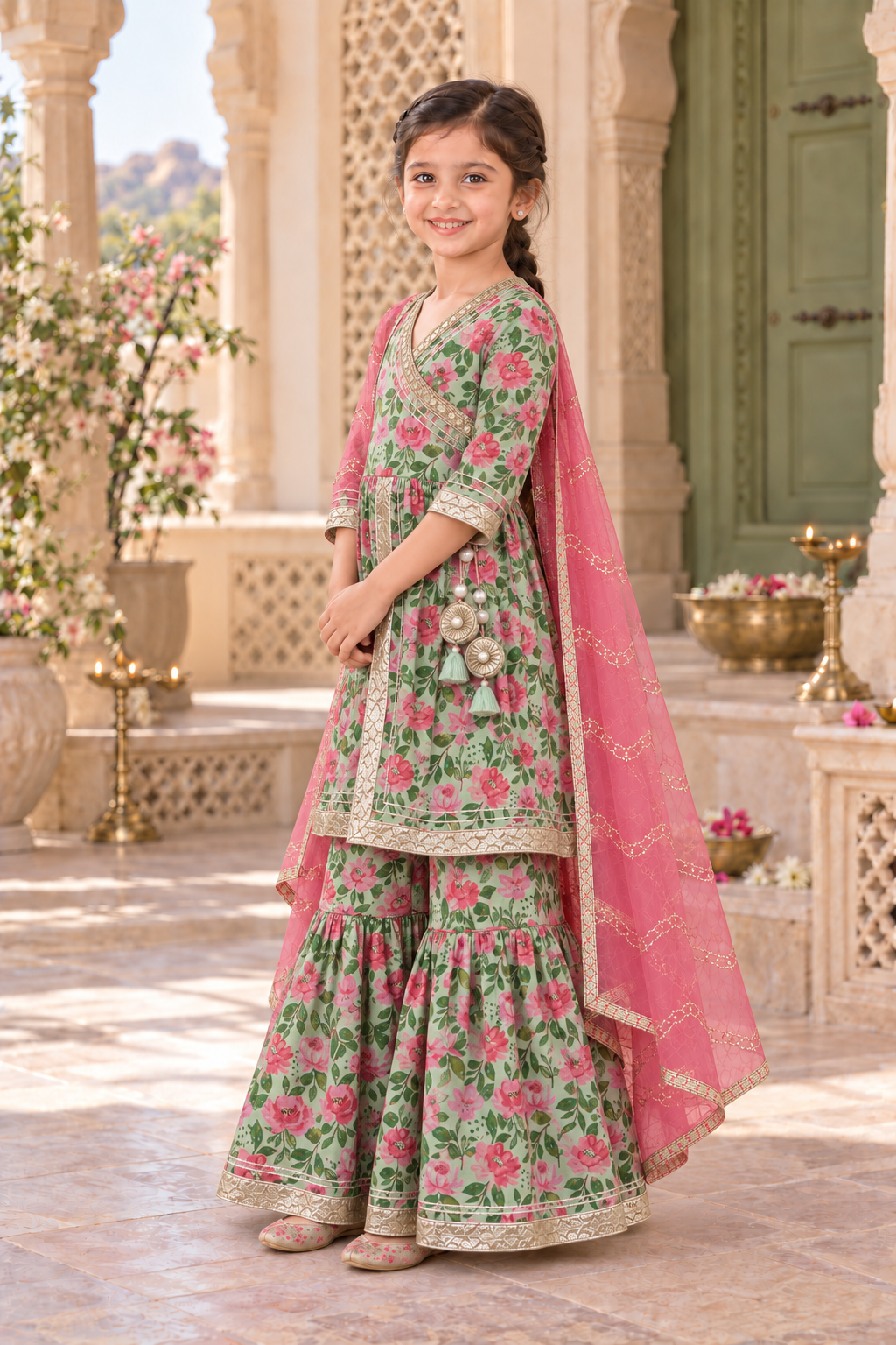 Phool Bageecha Girls Angrakha Set