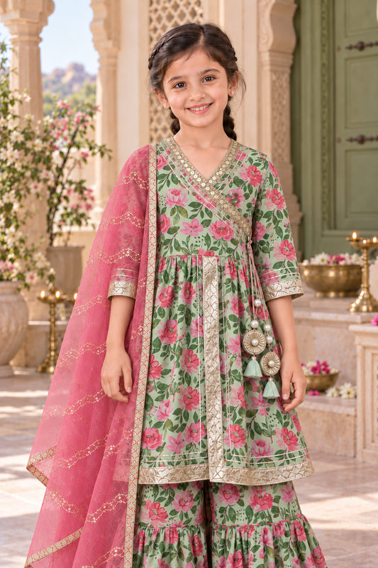 Phool Bageecha Girls Angrakha Set