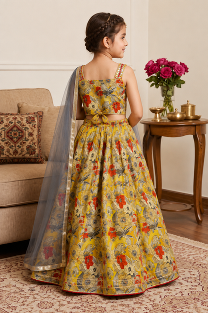 Basant Sunehri Girls Lehenga Set