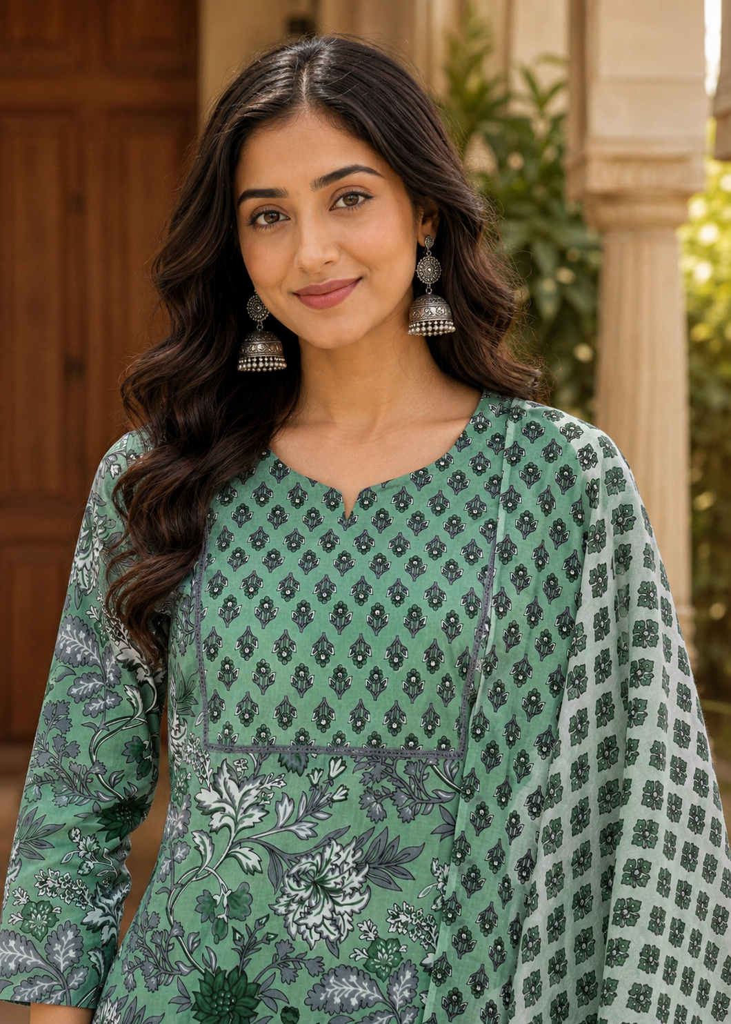 Sage Madhuban Cotton Suit Set