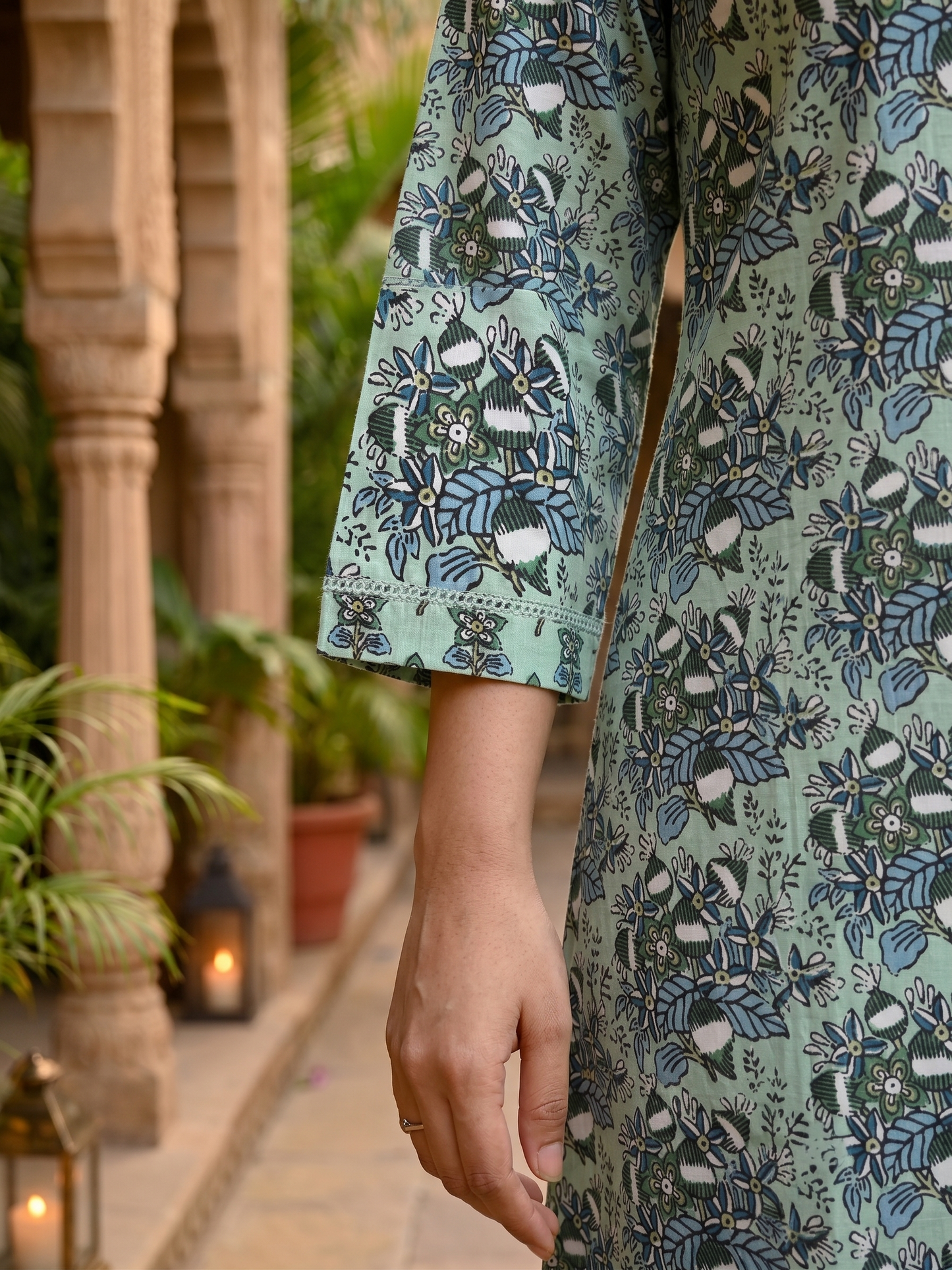 Mint Botanica Jaipur Cotton Suit Set