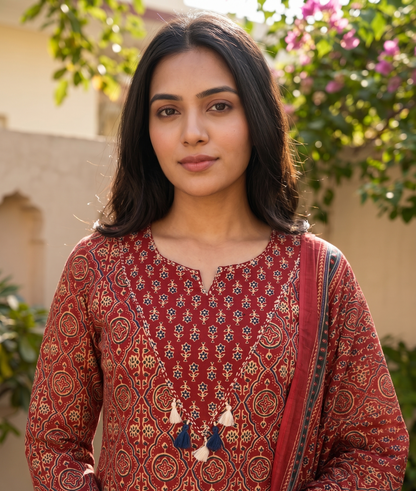 Crimson Royale Jaipur Cotton Suit Set