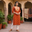 Saffron Leheriya Cotton Kurta