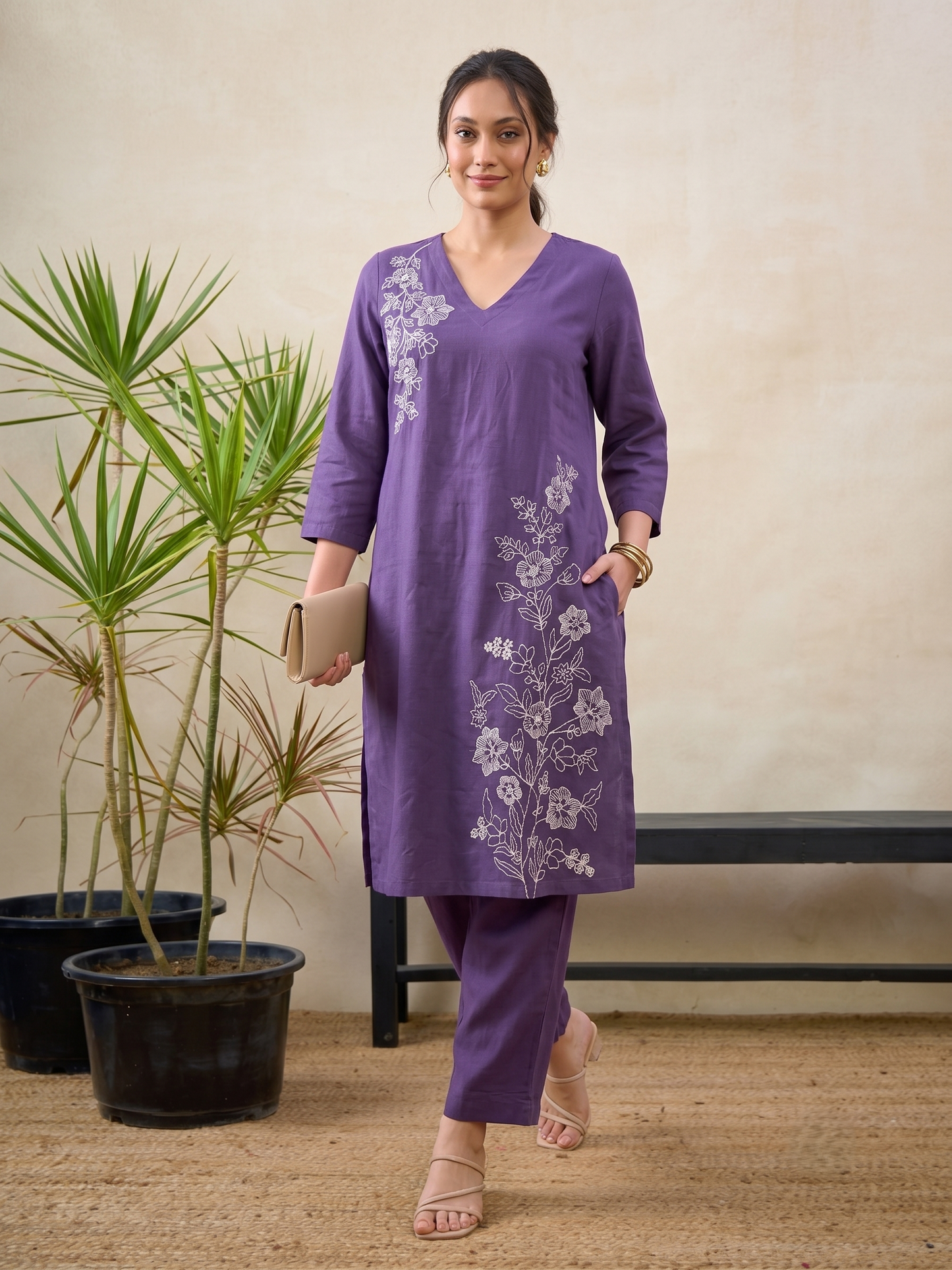 Lavender Bloom Cotton Flex Co-ord Set