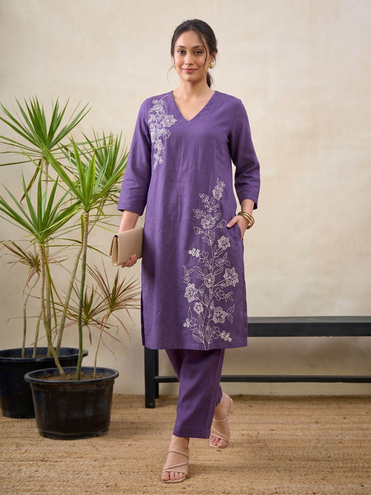 Lavender Bloom Cotton Flex Co-ord Set