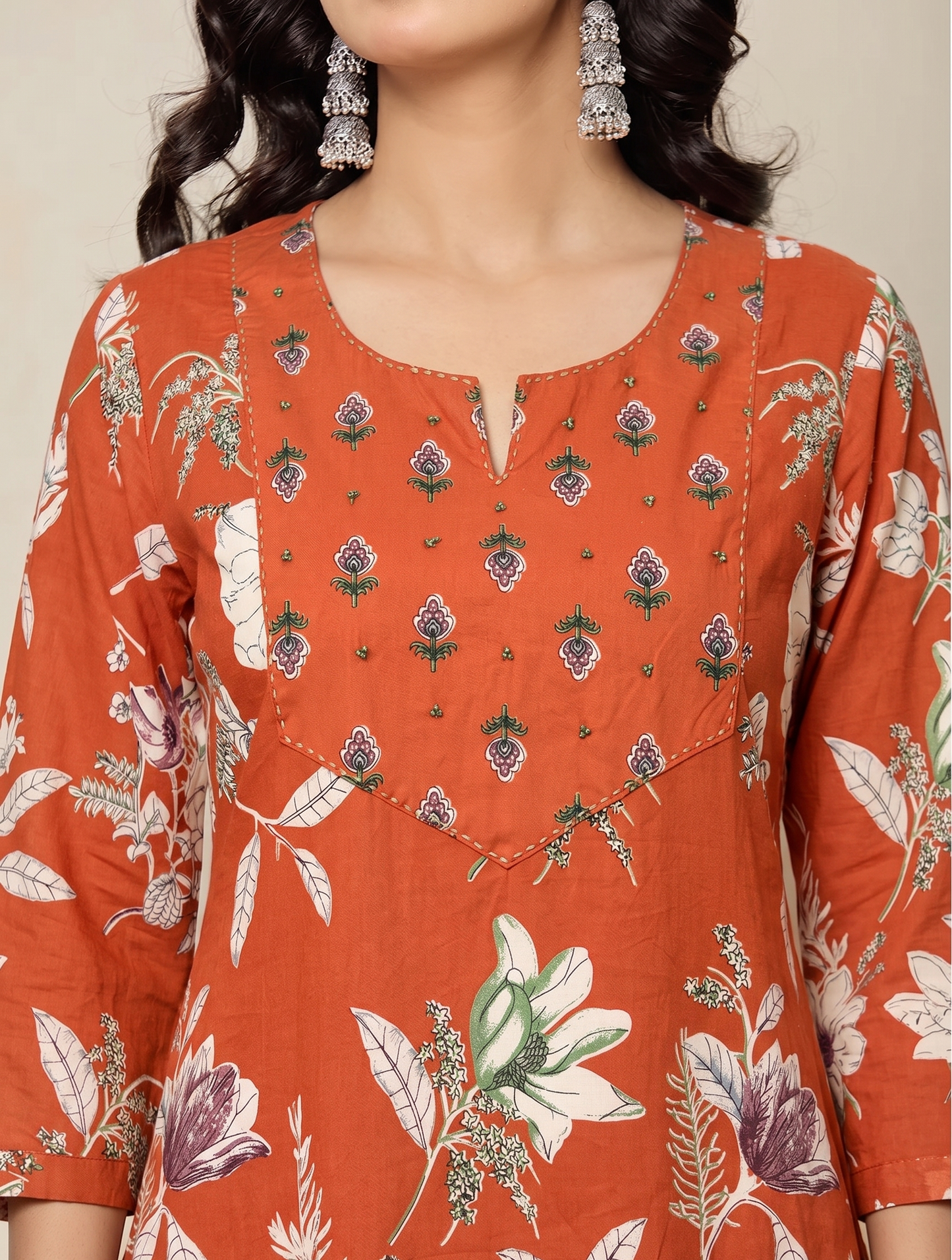Cinnamon Blossom Jaipur Cotton Suit Set