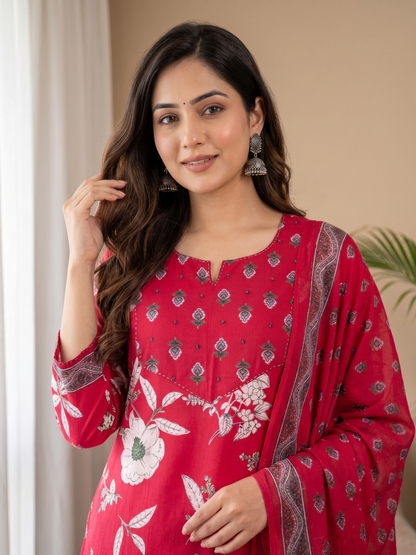 Rani Berry Pink Pure Cotton Suit Set