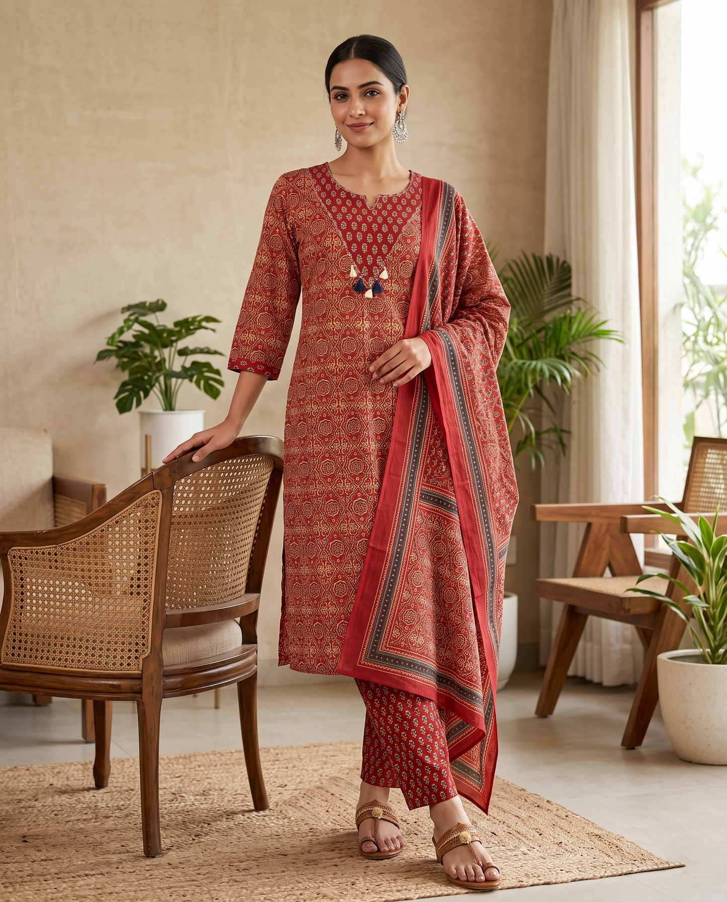 Crimson Royale Jaipur Cotton Suit Set