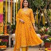 Genda Bahaar Utsav Angrakha Leheriya Cotton Suit Set
