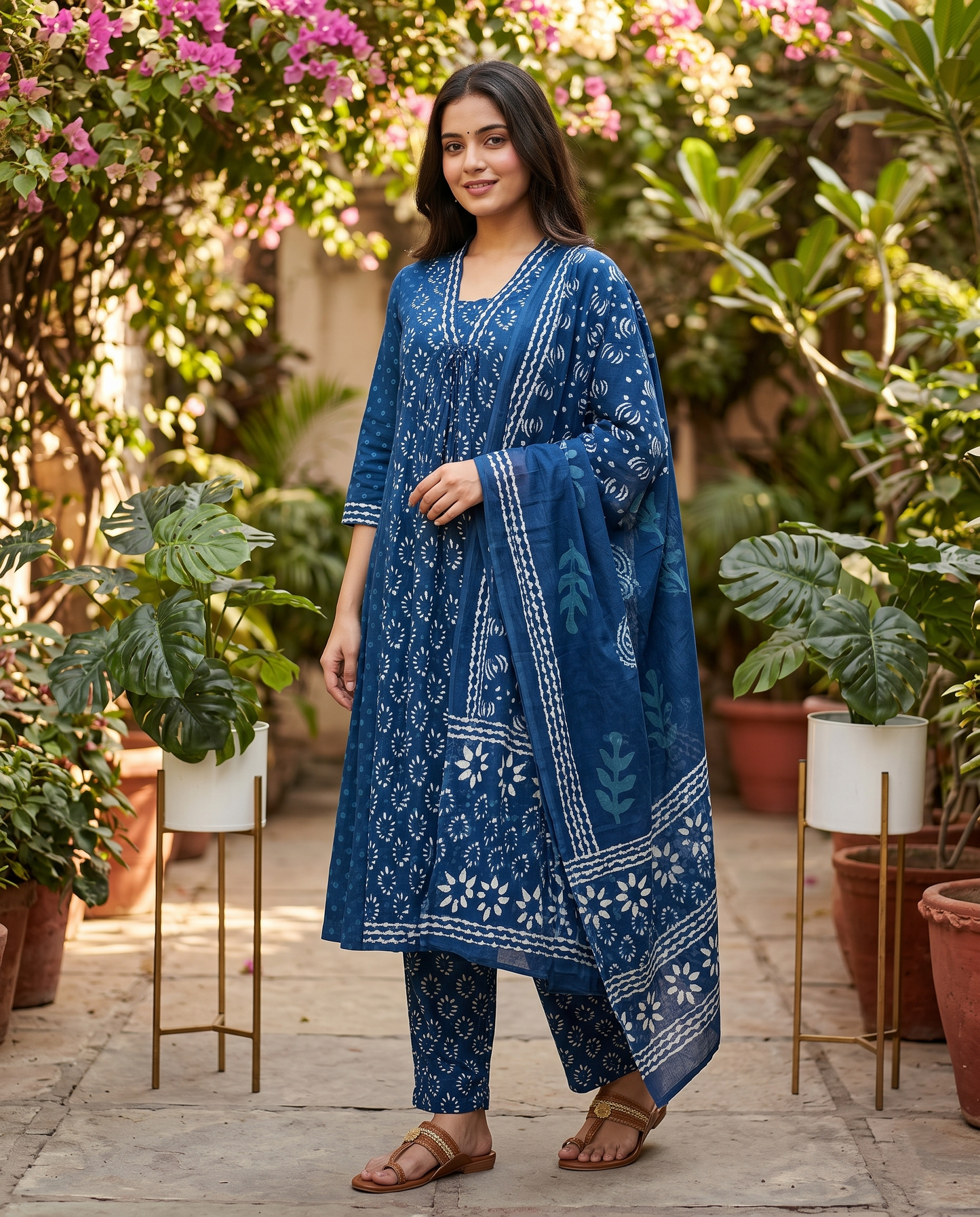 Indigo Halo Jaipur Cotton Suit Set