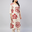 Ivory Rust Hibiscus Cotton Flex Kurta
