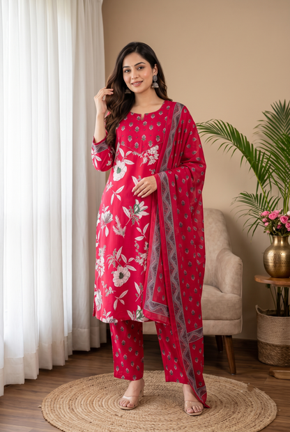 Rani Berry Pink Pure Cotton Suit Set