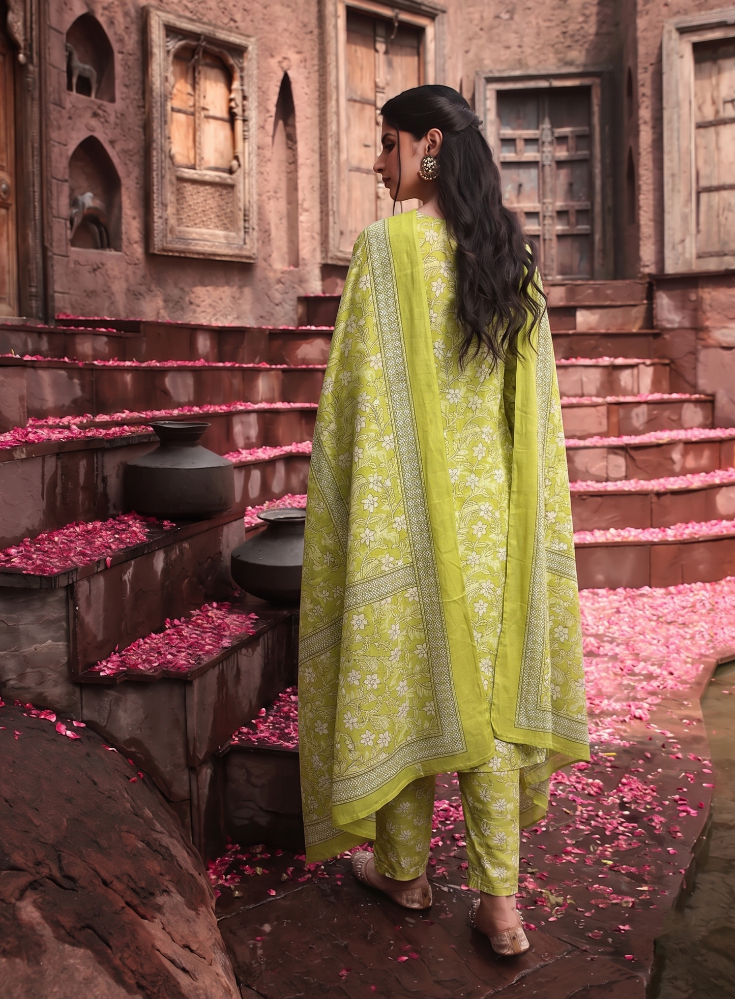 Pistachio Garden Cotton Suit Set