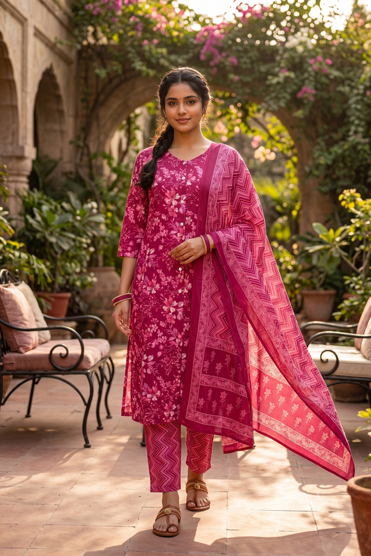 Rani Madhuban Pure Cotton Suit Set