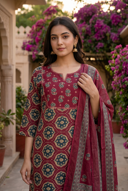 Mulberry Heritage Jaipur Cotton Suit Set