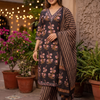 Charcoal Rose Noir Pure Cotton Straight Suit Set
