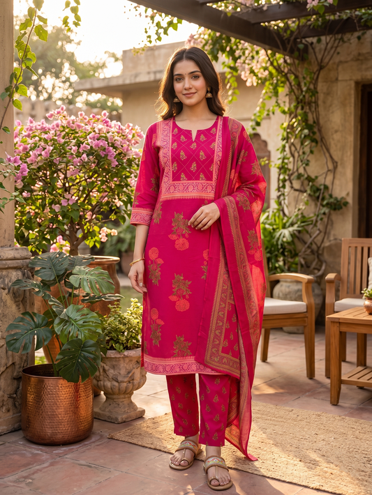 Rani Gulbahar Premium Cotton Suit Set