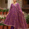 Royal Purple Leheriya Angrakha Suit Set