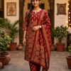 Brick Ajrakh Jaipur Cotton Suit Set