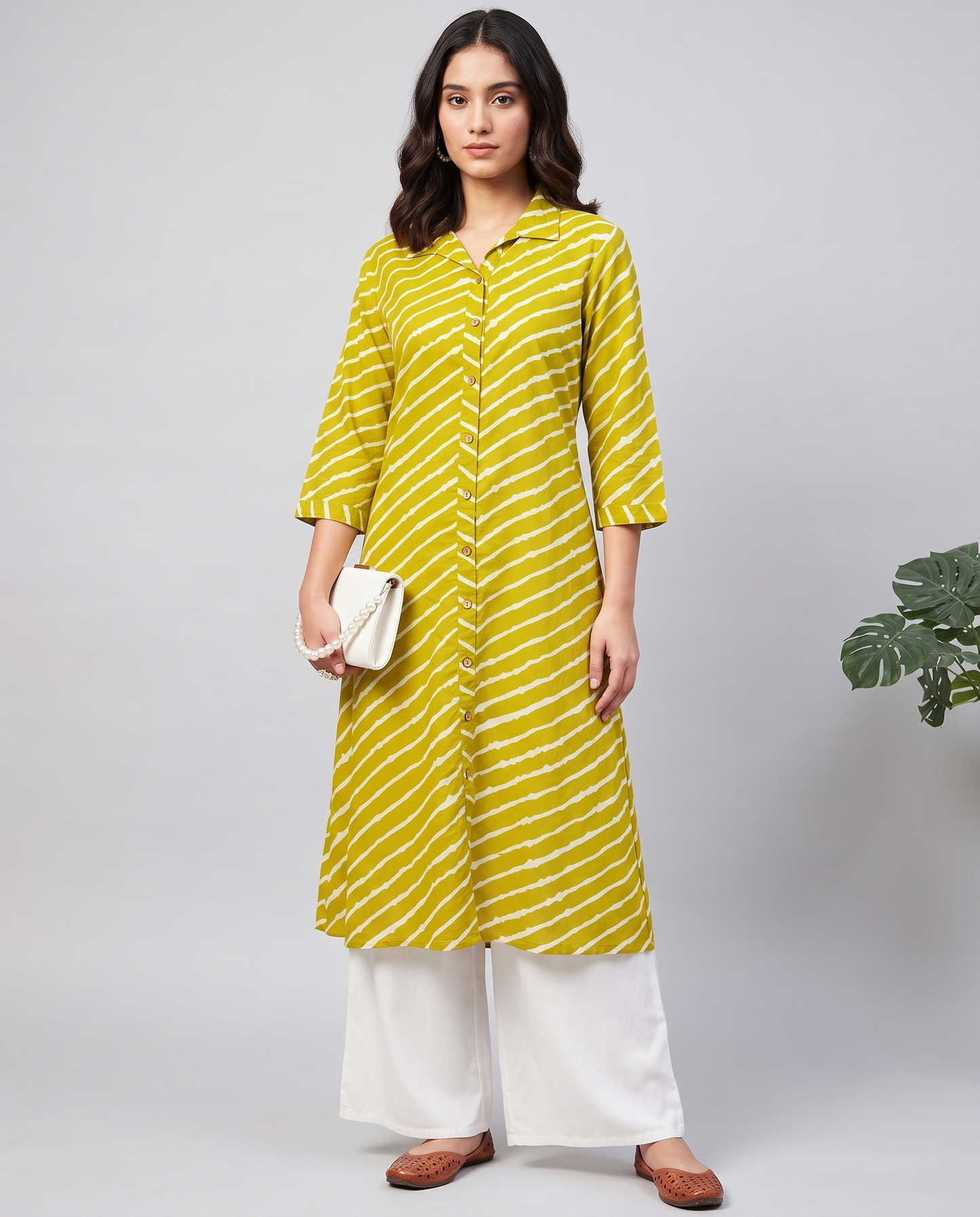 Pistachio Leheriya Pure Cotton Kurta