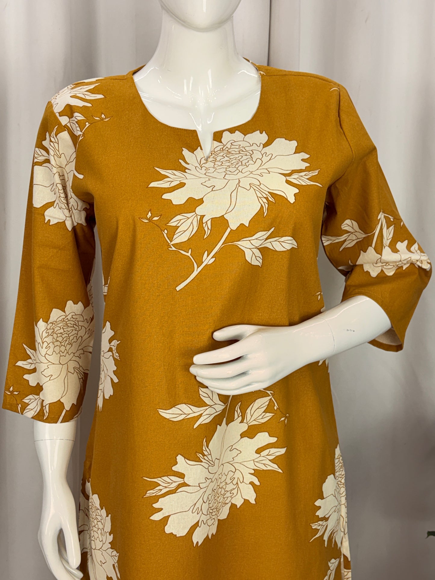 Cotton flex mustard Kurta