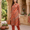 Gerua Leheriya Cotton Kurta