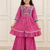 Gulabi Phool Pari Girls Sharara Set