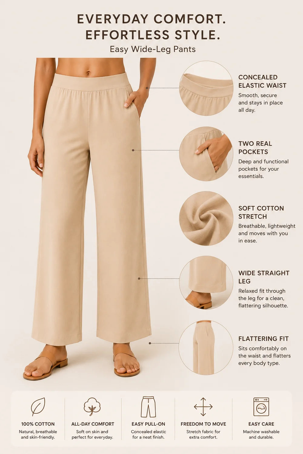 The Easy Pant in Beige