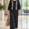 Black Florence Tie-Up Cotton Flex Co-ord Set