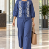Blue Florence Tie-Up Cotton Flex Co-ord Set