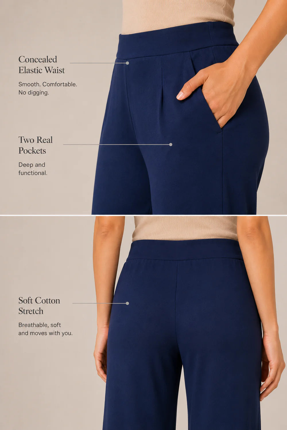 The Easy Pant in Navy Blue