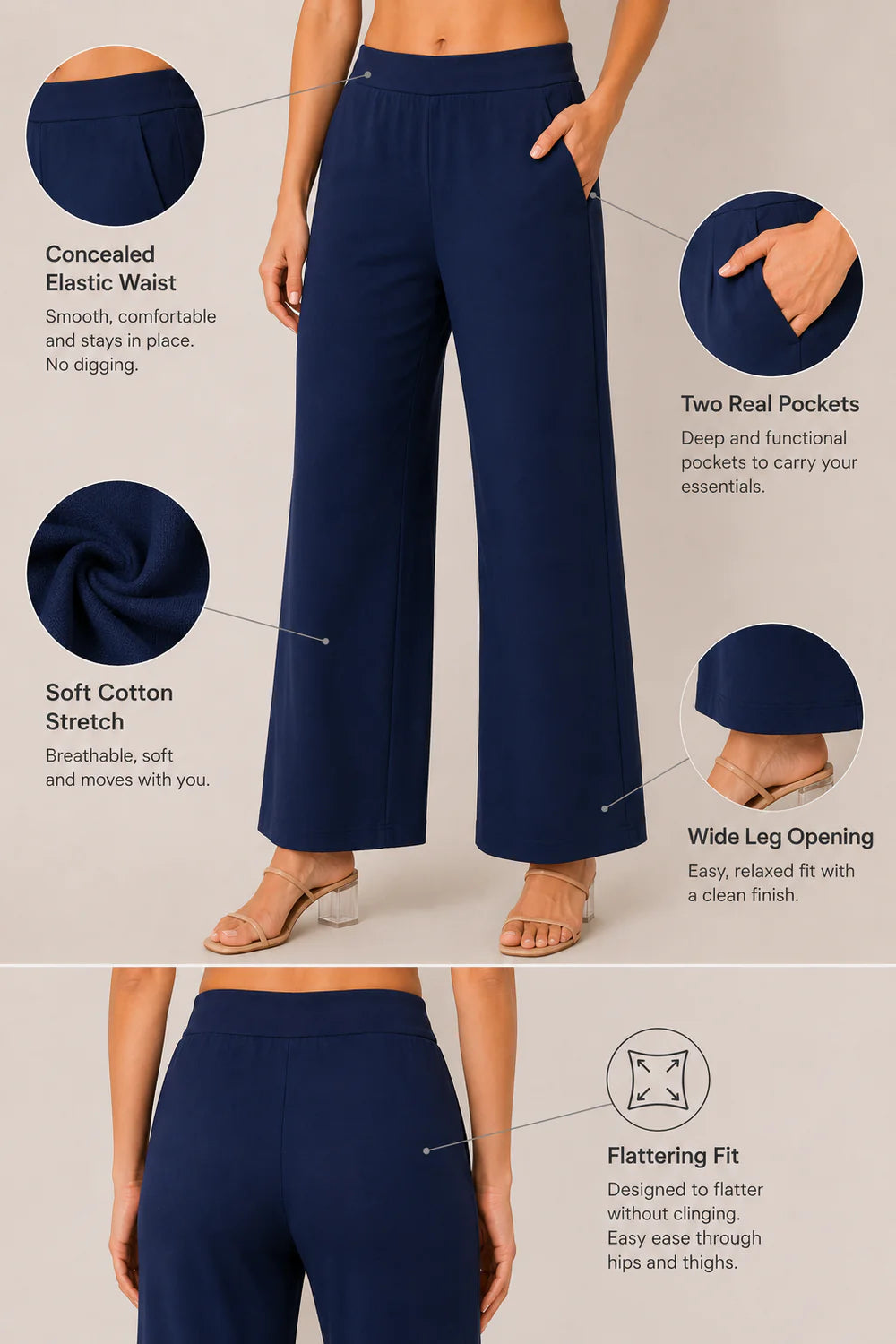 The Easy Pant in Navy Blue