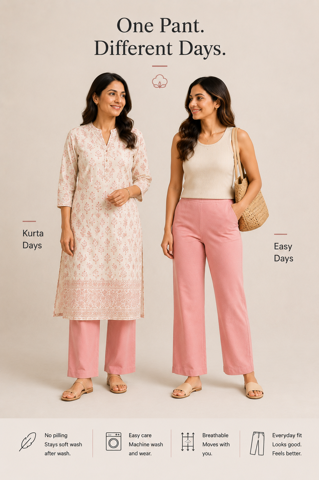 Blush Pink Easy Pant