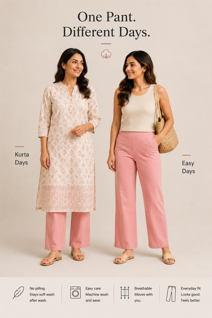 The Easy Pant in Blush Pink