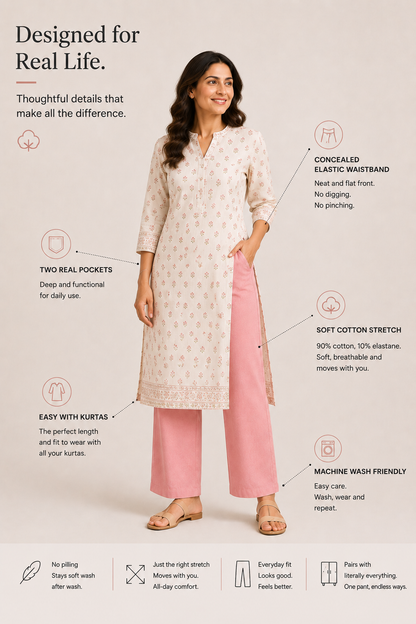 The Easy Pant in Blush Pink