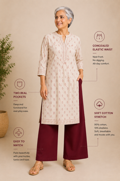 The Easy Pant in Maroon
