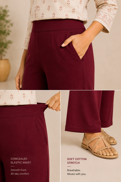 The Easy Pant in Maroon