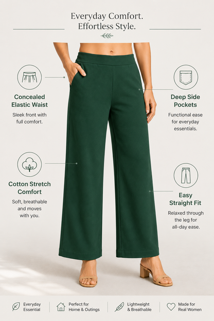 The Easy Pant in Hunter Green