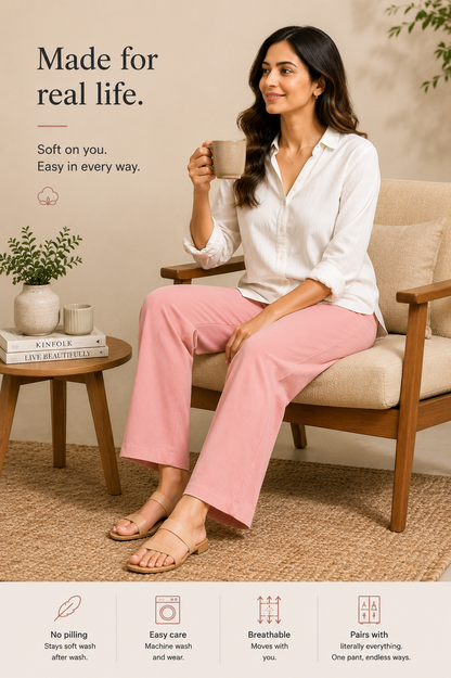 The Easy Pant in Blush Pink