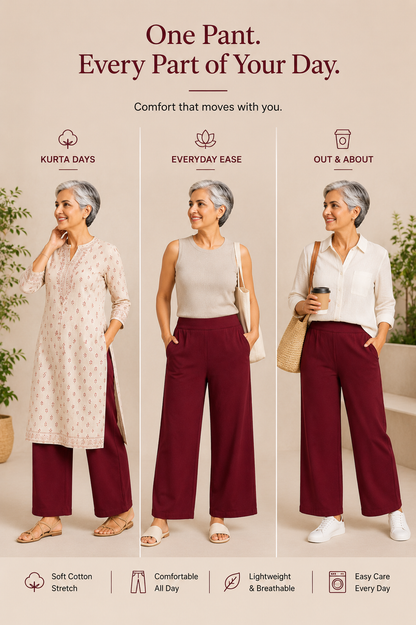 The Easy Pant in Maroon