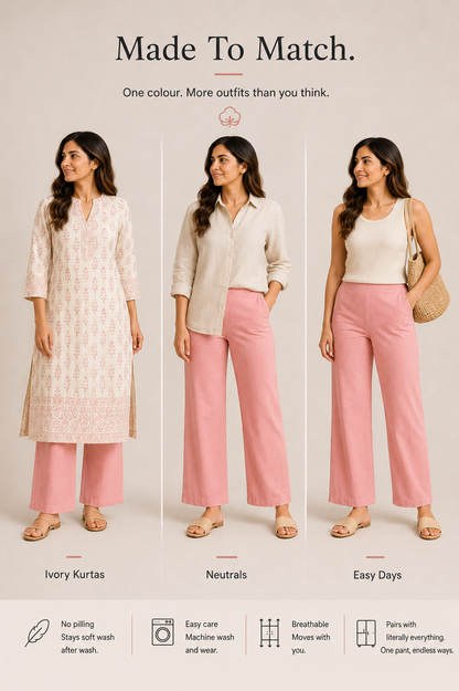 The Easy Pant in Blush Pink