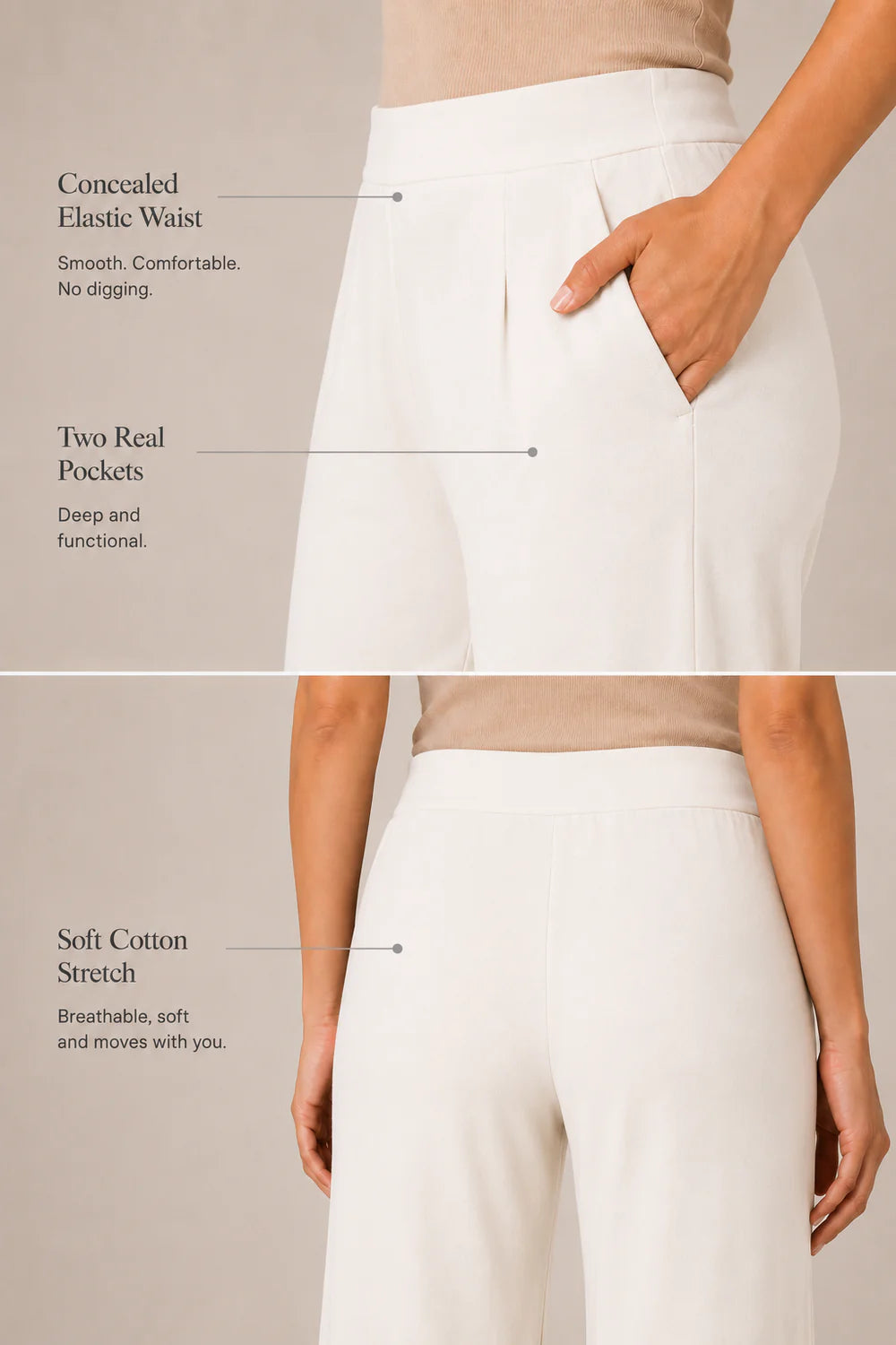 The Easy Pant in Off-White