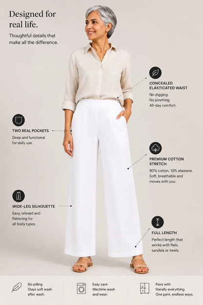 The Easy Pant in White