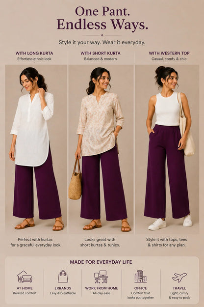 The Easy Pant in Plum
