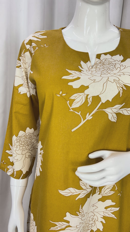 Cotton flex mustard Kurta
