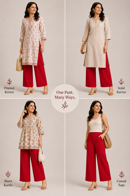 The Easy Pant in Red