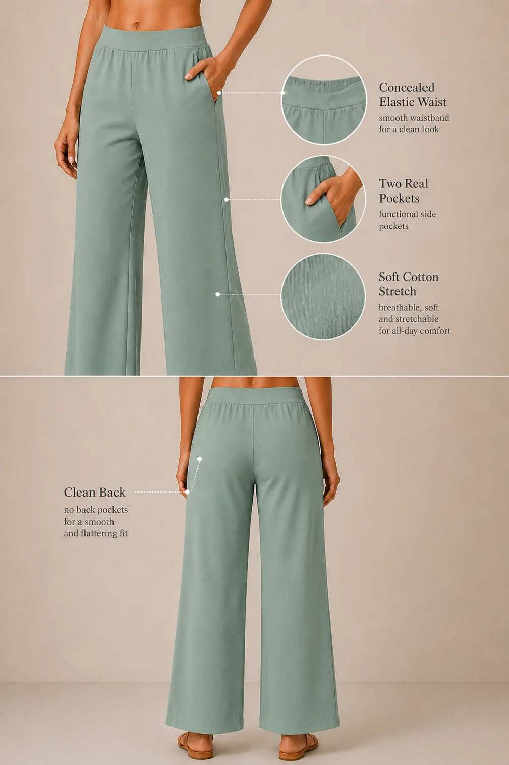 The Easy Pant in Surf Green
