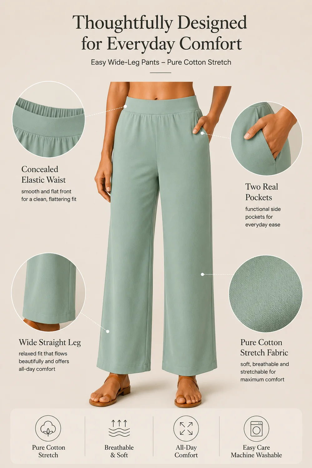 The Easy Pant in Surf Green